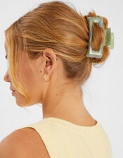 Iridescent Resin Rectangular Claw Clip, , large