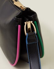 Colour Piping Cross-Body Bag, Black (BLACK), large