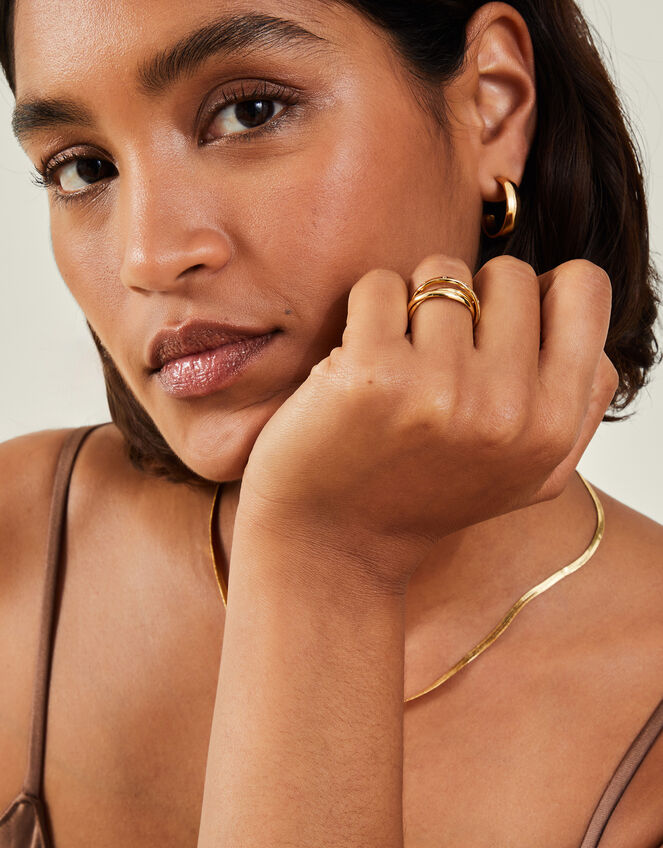 14ct Gold-Plated Russian Band Ring, Gold (GOLD), large