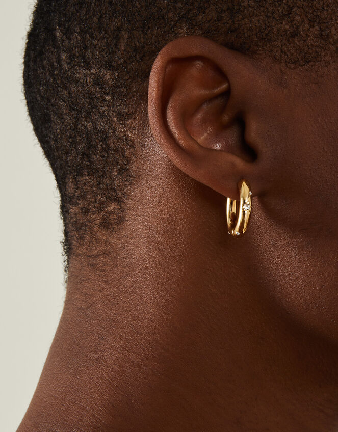 14ct Gold-Plated Celestial Chunky Hoop Earrings, , large
