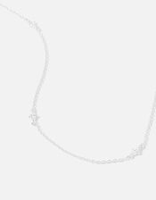 Sterling Silver Navette Station Necklace, , large