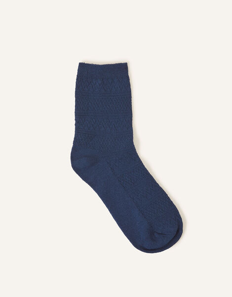 Textured Socks, Blue (NAVY), large