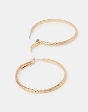 Sparkle Cut Hoop Earrings, , large