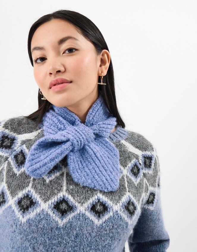 Small Rib Knit Triangle Scarf, , large