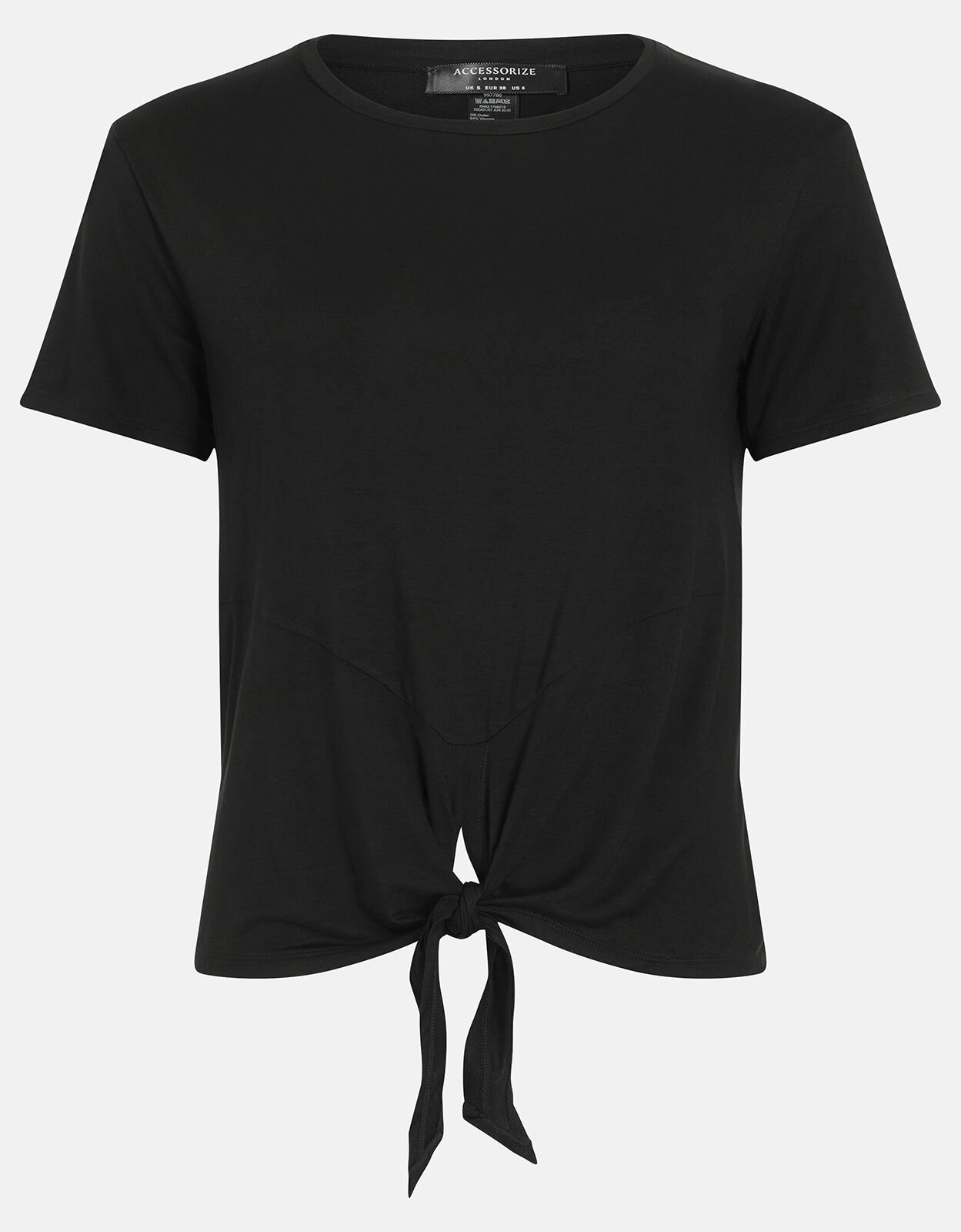 Knot Front Gym Top Black Tshirts Accessorize Global