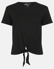 Knot Front Gym Top, Black (BLACK), large