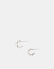 Sterling Silver Filigree Hoop Earrings, , large