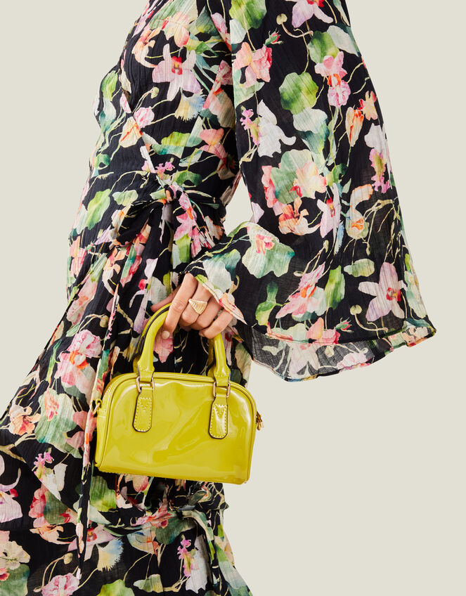 Small Patent Bowler Bag, , large