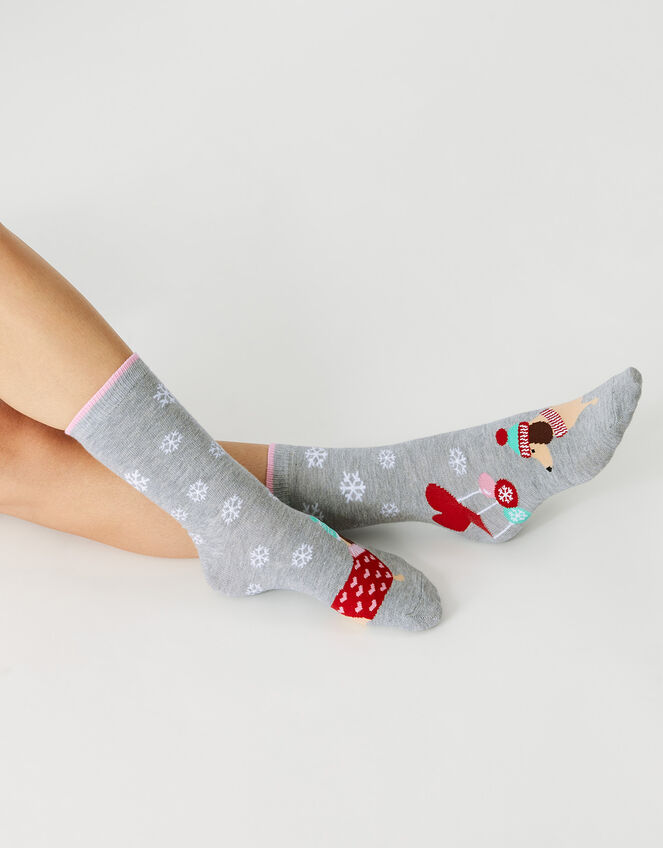Festive Sausage Dogs in Love Socks, , large