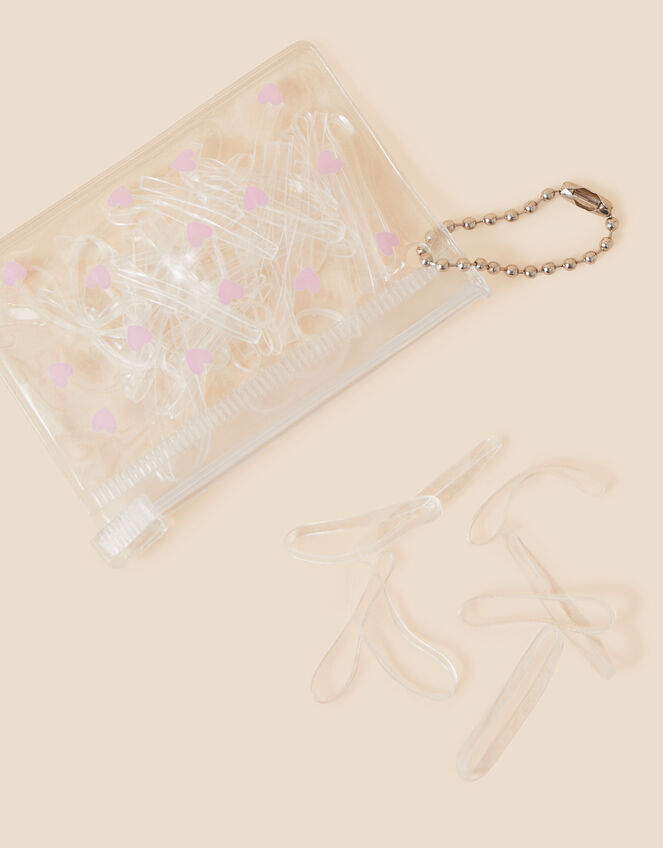 Mini Clear Hair Bands 50 Pack, , large