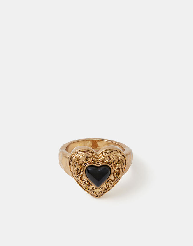 Filigree Heart Ring, Gold (GOLD), large