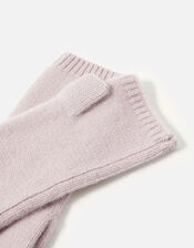 Longline Fingerless Gloves in Cashmere , Pink (PINK), large