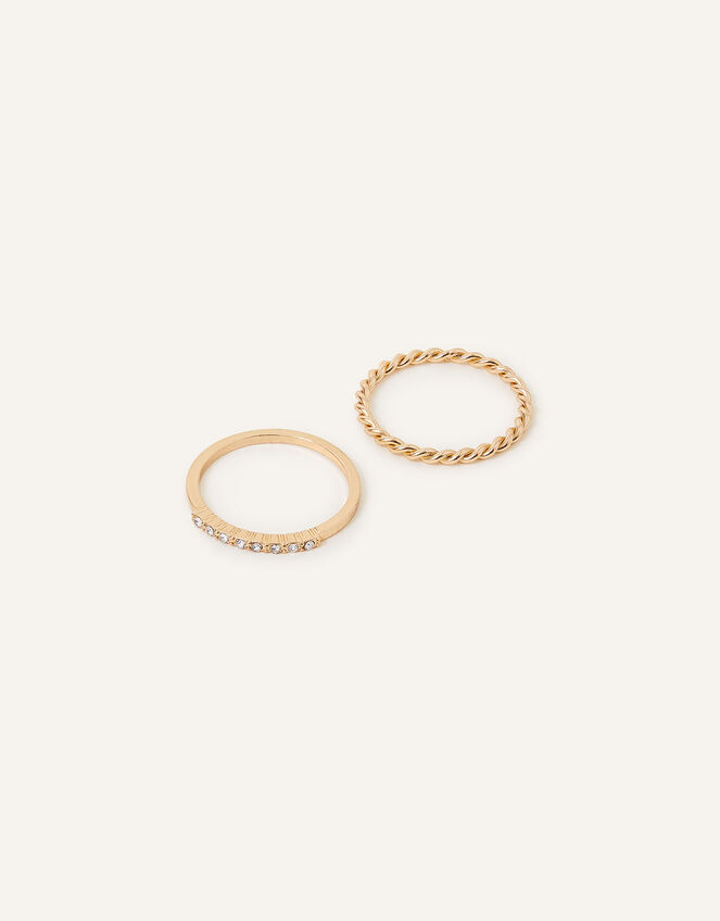 Sparke and Twist Rings Set of Two, White (CRYSTAL), large