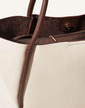 Contrast Piping Shoulder Bag, , large