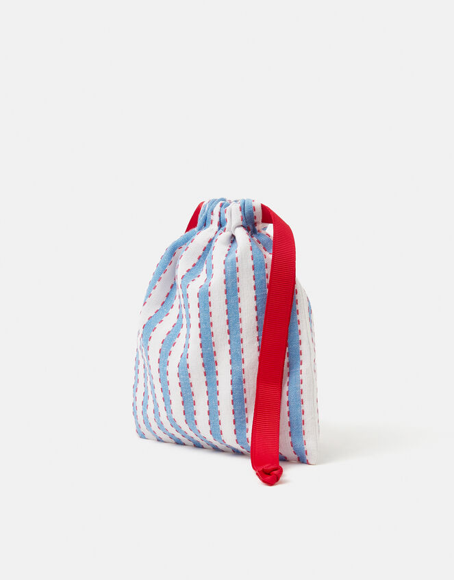 Striped Bisous Drawstring Pouch, , large