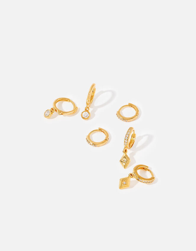 Gold-Plated Pave Hoop Multipack, , large