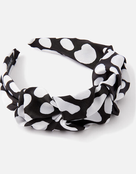 Monochrome Print Ruched Headband, , large