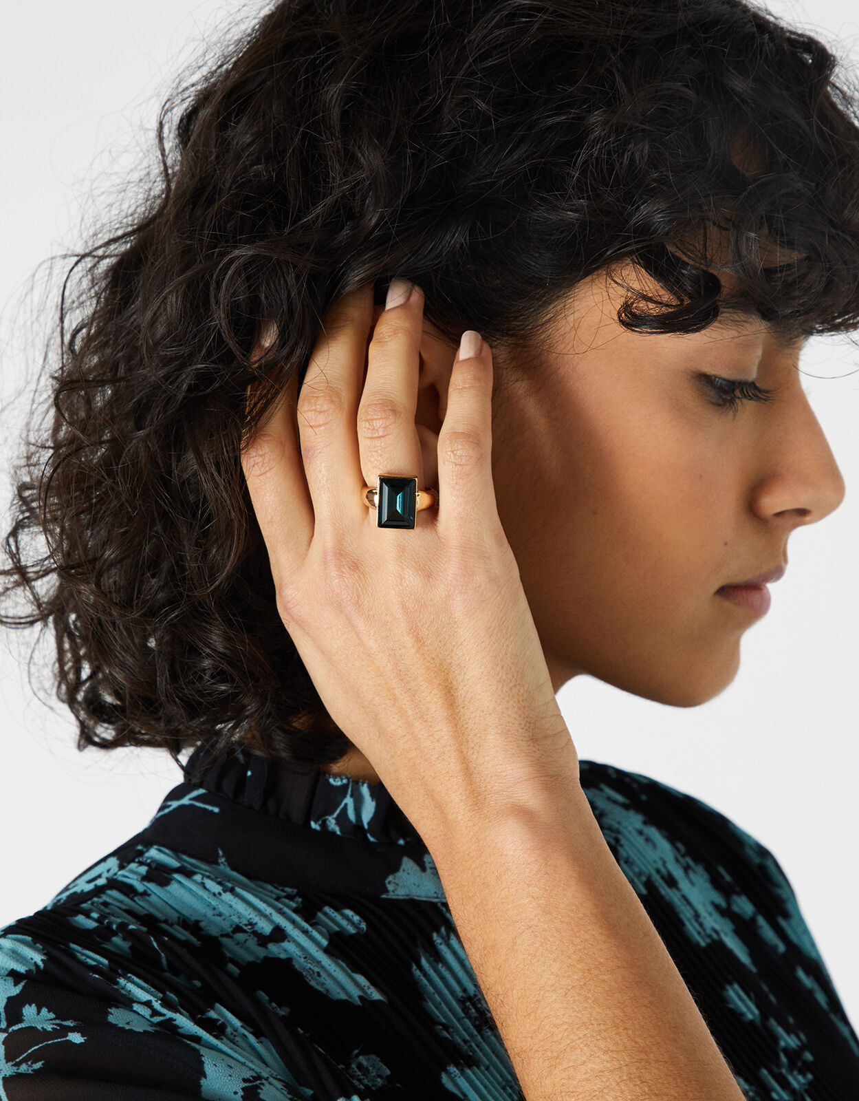 Rectangle Stone Ring Blue Rings Accessorize UK
