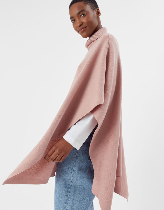 Rollneck Poncho, Pink (PINK), large