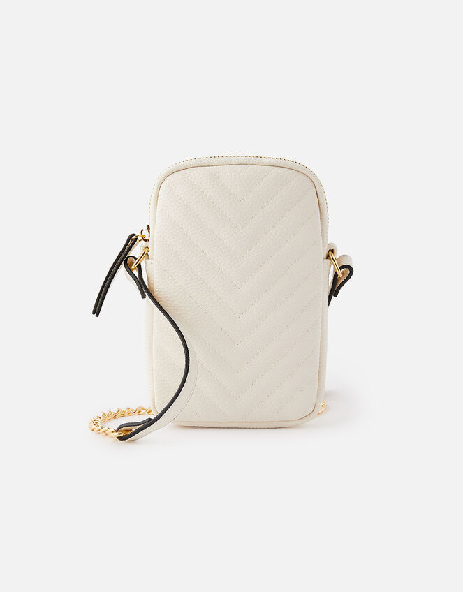 Quilted Phone Purse, Cream (CREAM), large