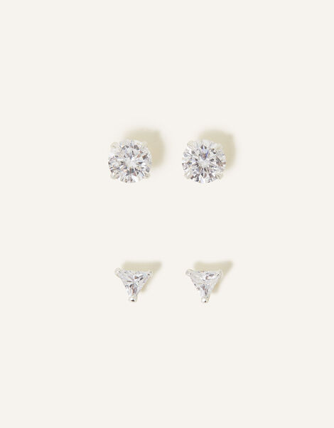 Recycled Sterling Silver Sparkle Charm Stud Set of Two, , large