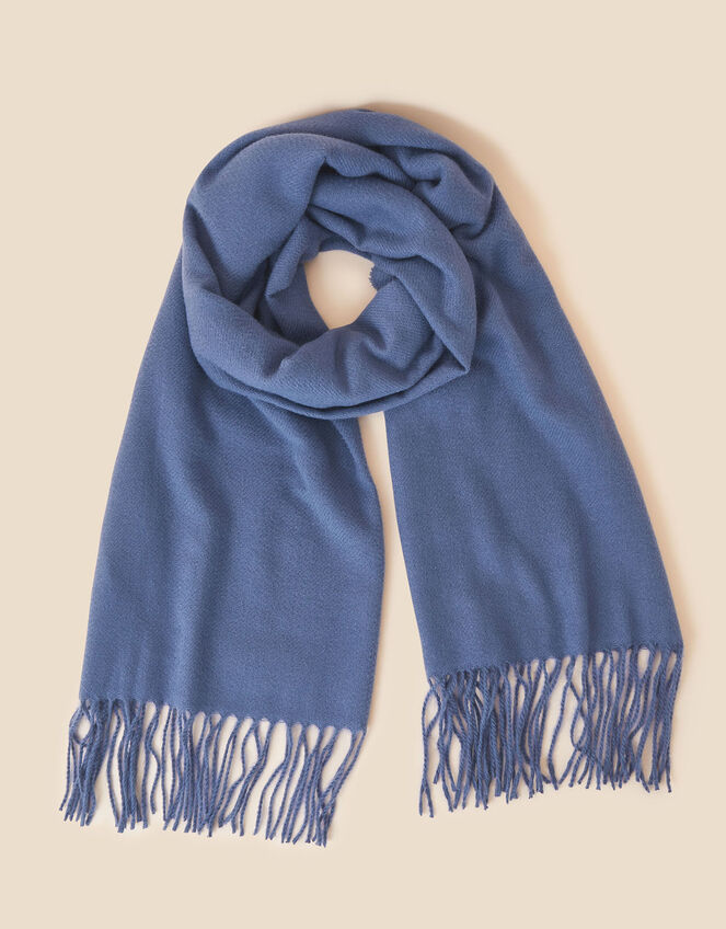 Tassel Blanket Scarf, Blue (BLUE), large