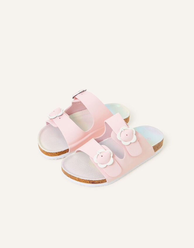 Girls Daisy Buckle Cork Footbed Sandals, Pink (PINK), large
