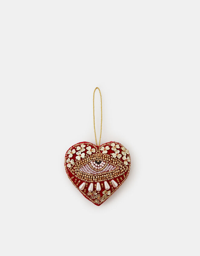 Embellished Heart Eye Christmas Tree Decoration, , large