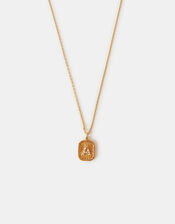 14ct Gold-Plated Initial Tag Pendant Necklace, Gold (GOLD), large
