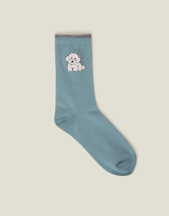 Fluffy Dog Print Sock, , large