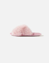 Super-Soft Faux Fur Sliders, Pink (PINK), large