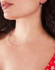 Beaded Chain Necklace , Silver (SILVER), large