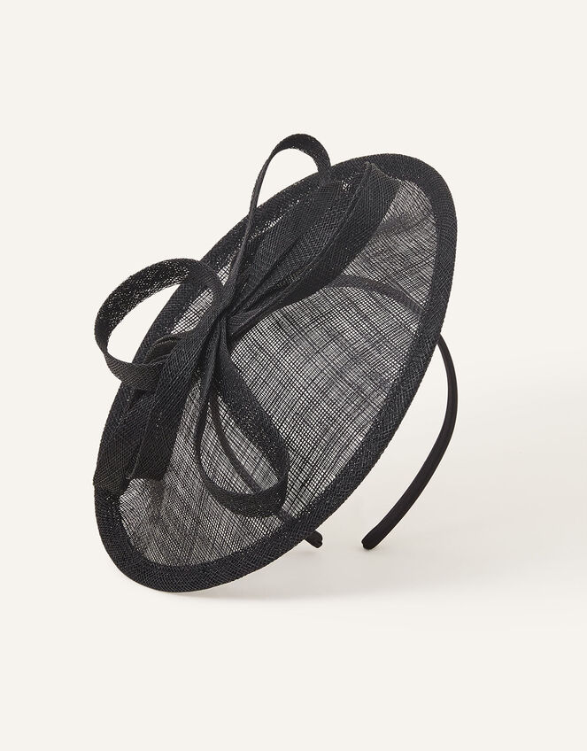 Kate Bow Disc Band Fascinator , Black (BLACK), large