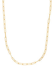 Rose Gold-Plated Paperclip Chain Necklace, , large