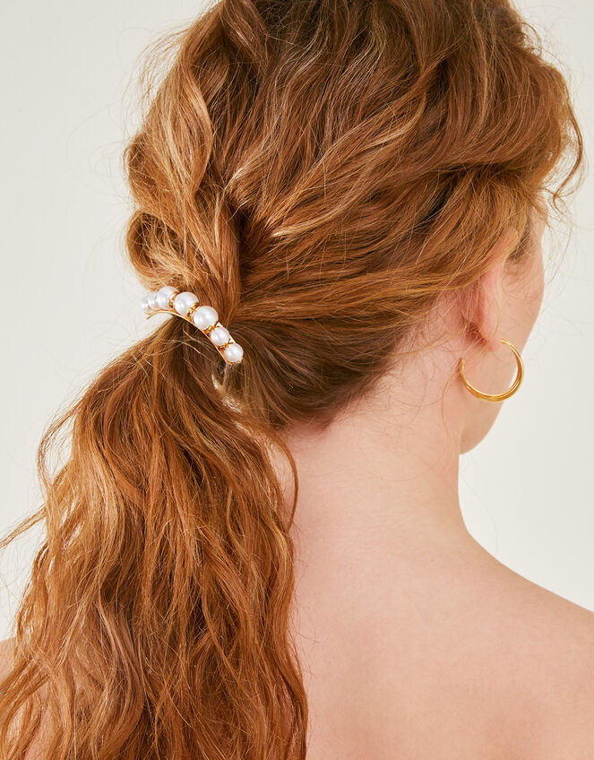 Pearl Metal Barrette Hair Band , , large