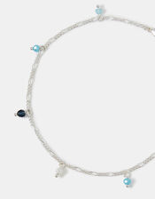 Sterling Silver-Plated Beaded Anklet, , large