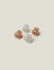 Mini Oval Glitter Claw Clips 4 Pack, , large