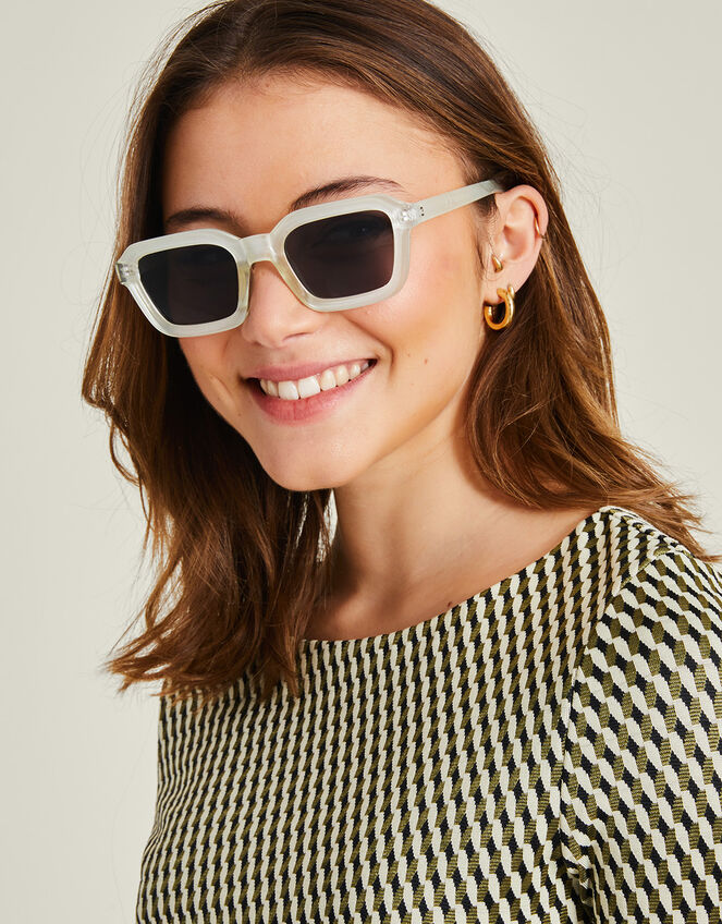 Crystal Rectangle Sunglasses, , large