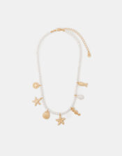 Starfish Charm Pearl Necklace, , large