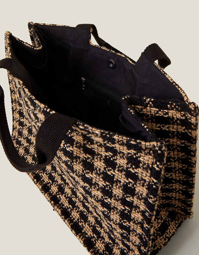 Large Houndstooth Handbag, , large