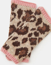 Leopard Print Wrist Warmers, , large