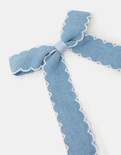 Girls Chambray Bow Hair Clip, , large