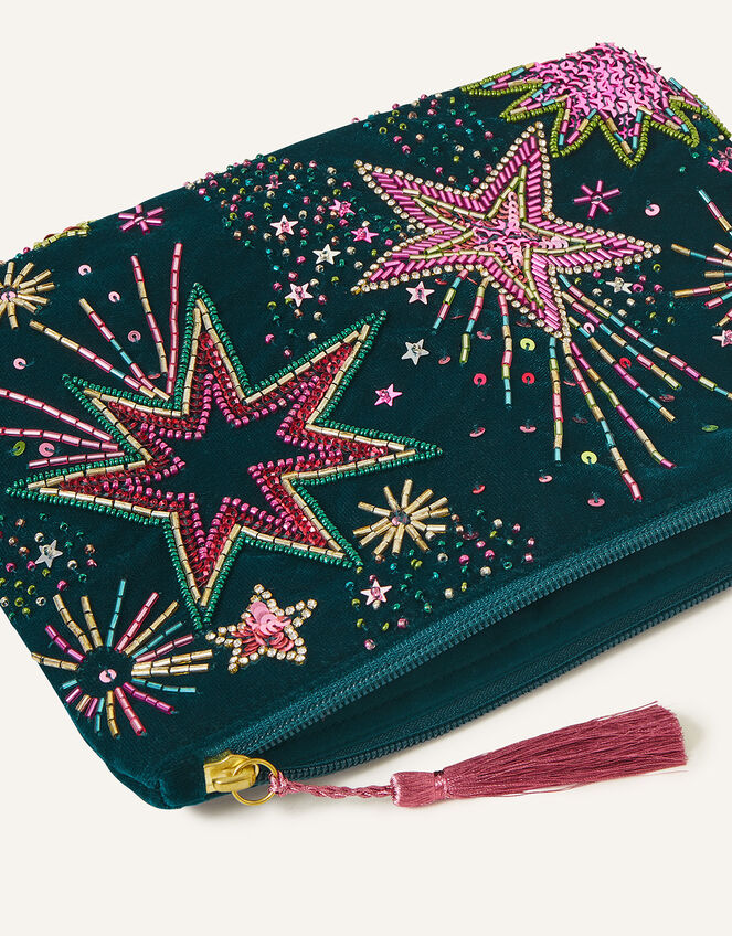 Large Embellished Star Pouch, , large