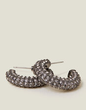 Pavé Chunky Hoop Earrings, , large