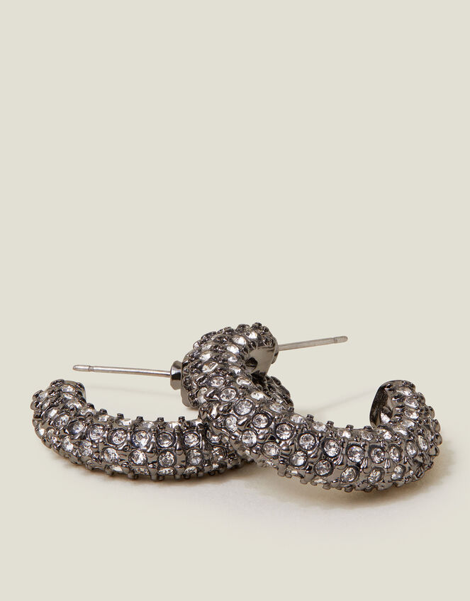 Pavé Chunky Hoop Earrings, , large