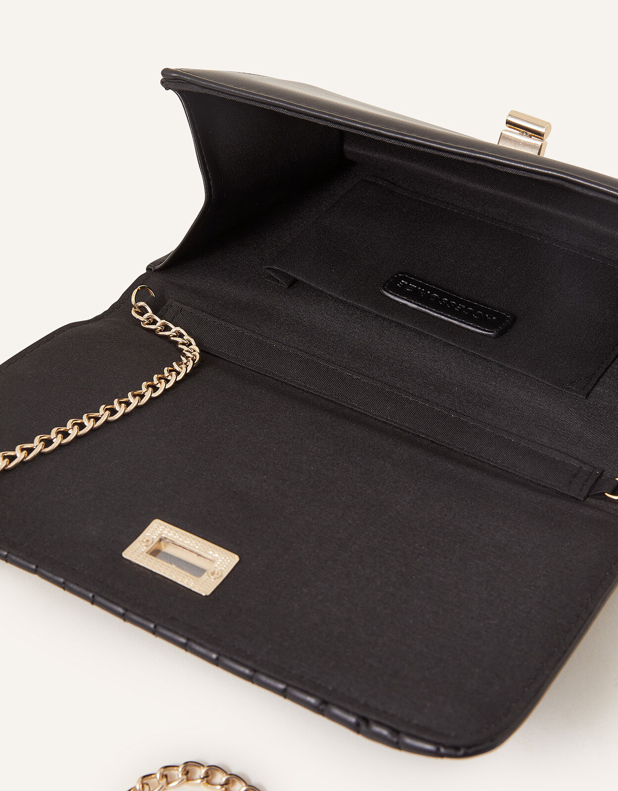 Quilted Chain Shoulder Bag Black