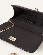 Quilted Chain Shoulder Bag, Black (BLACK), large