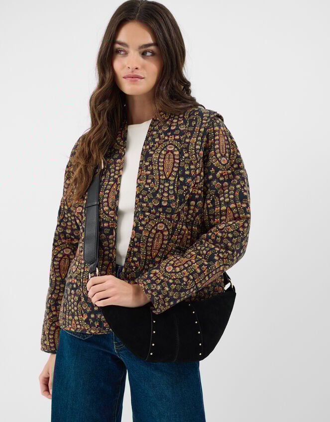 Stud Suede Sling Crossbody Bag, , large