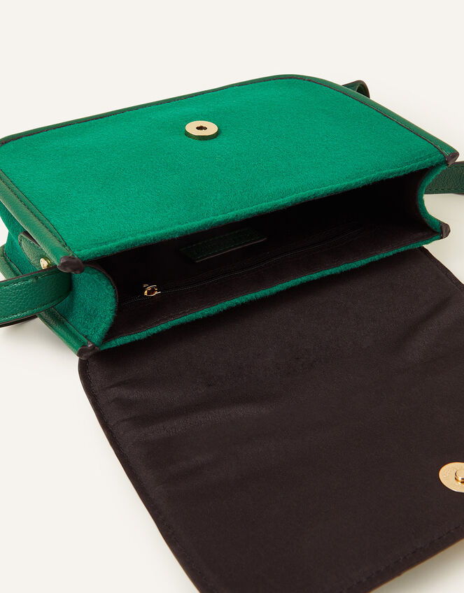 Felt Cross Body Bag, Green (GREEN), large