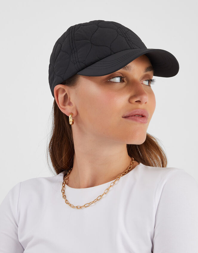 Water-Resistant Quilted Rain Cap, , large